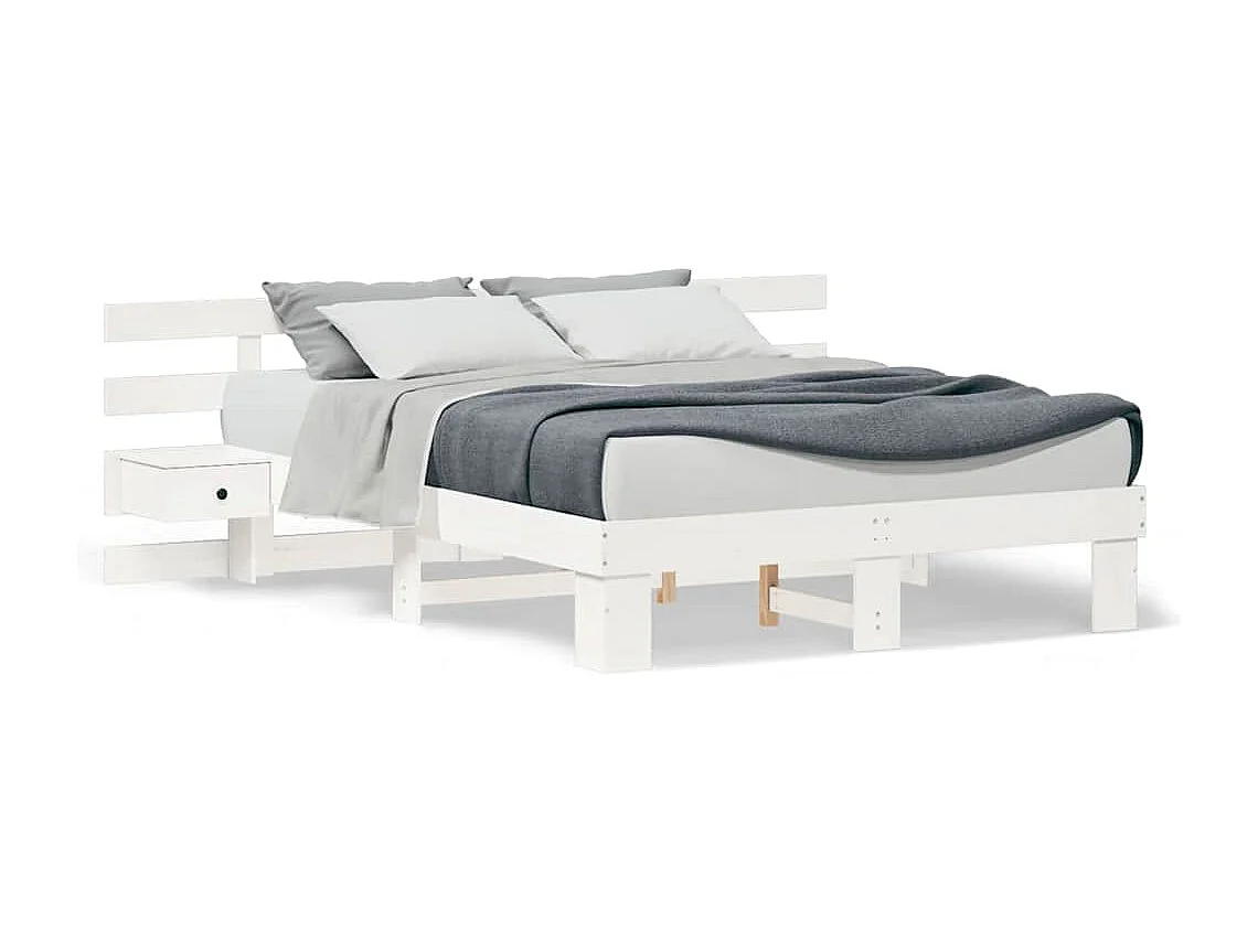 Estructura de cama con cajón Blanco 140 x 200 cm