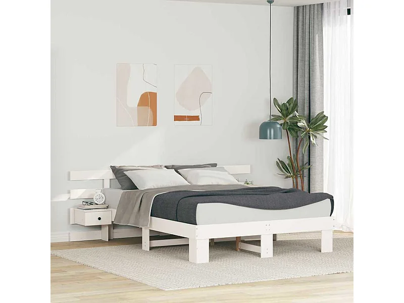 Estructura de cama con cajón Blanco 140 x 200 cm