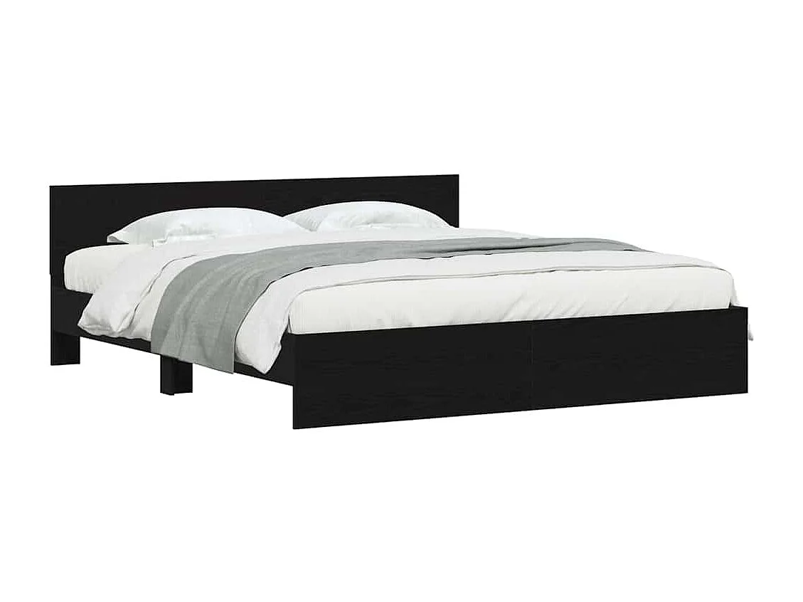 Cadre de Lit Chêne noir 180 x 200 cm Bois d'ingénierie