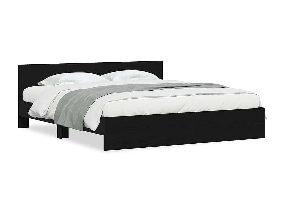 Cadre de Lit Chêne noir 180 x 200 cm Bois d'ingénierie