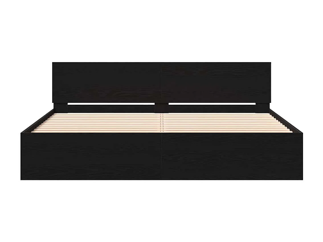 Cadre de Lit Chêne noir 180 x 200 cm Bois d'ingénierie