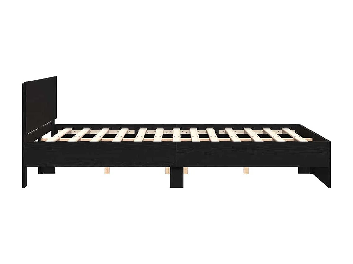Cadre de Lit Chêne noir 180 x 200 cm Bois d'ingénierie