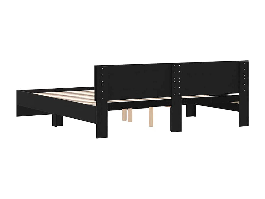 Cadre de Lit Chêne noir 180 x 200 cm Bois d'ingénierie