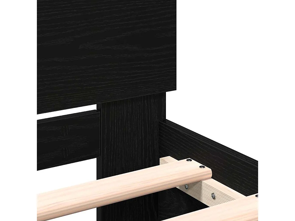 Cadre de Lit Chêne noir 180 x 200 cm Bois d'ingénierie