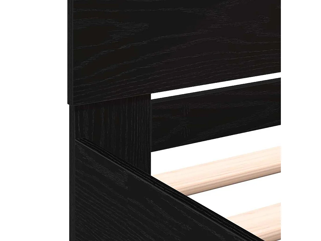 Cadre de Lit Chêne noir 180 x 200 cm Bois d'ingénierie