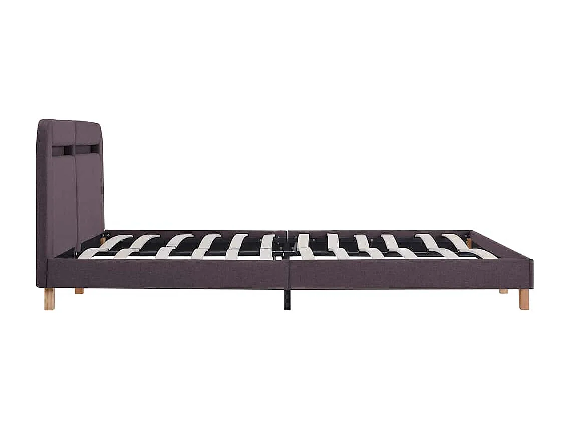 Cadre de lit avec LED sans matelas taupe tissu 150x200 cm