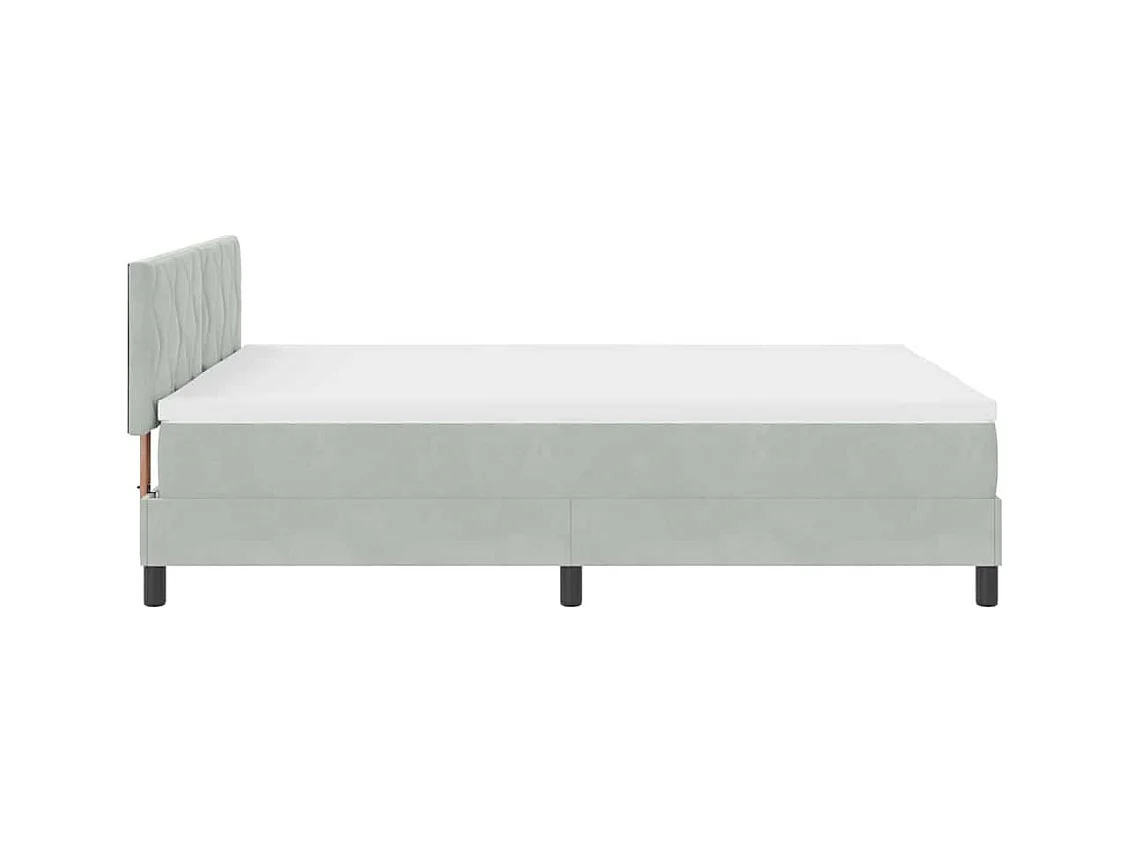 Cadre de lit avec matelas Gris clair 140 x 190 cm tissu
