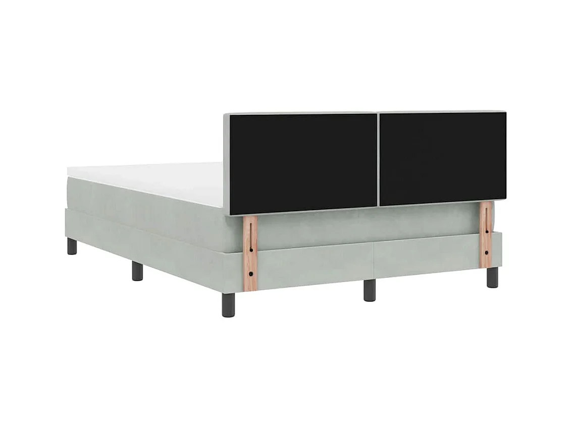 Cadre de lit avec matelas Gris clair 140 x 190 cm tissu