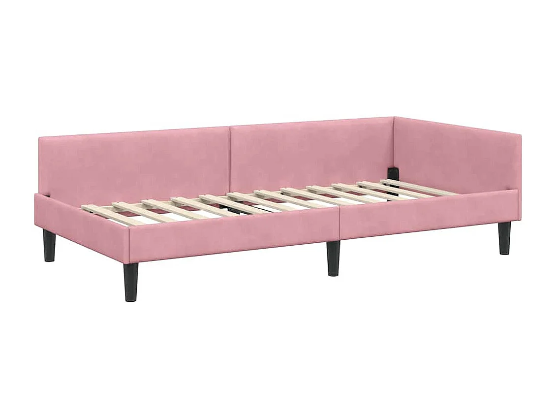 Estrutura de Cama de Canto com cabeceira Rosa 90 x 200 cm