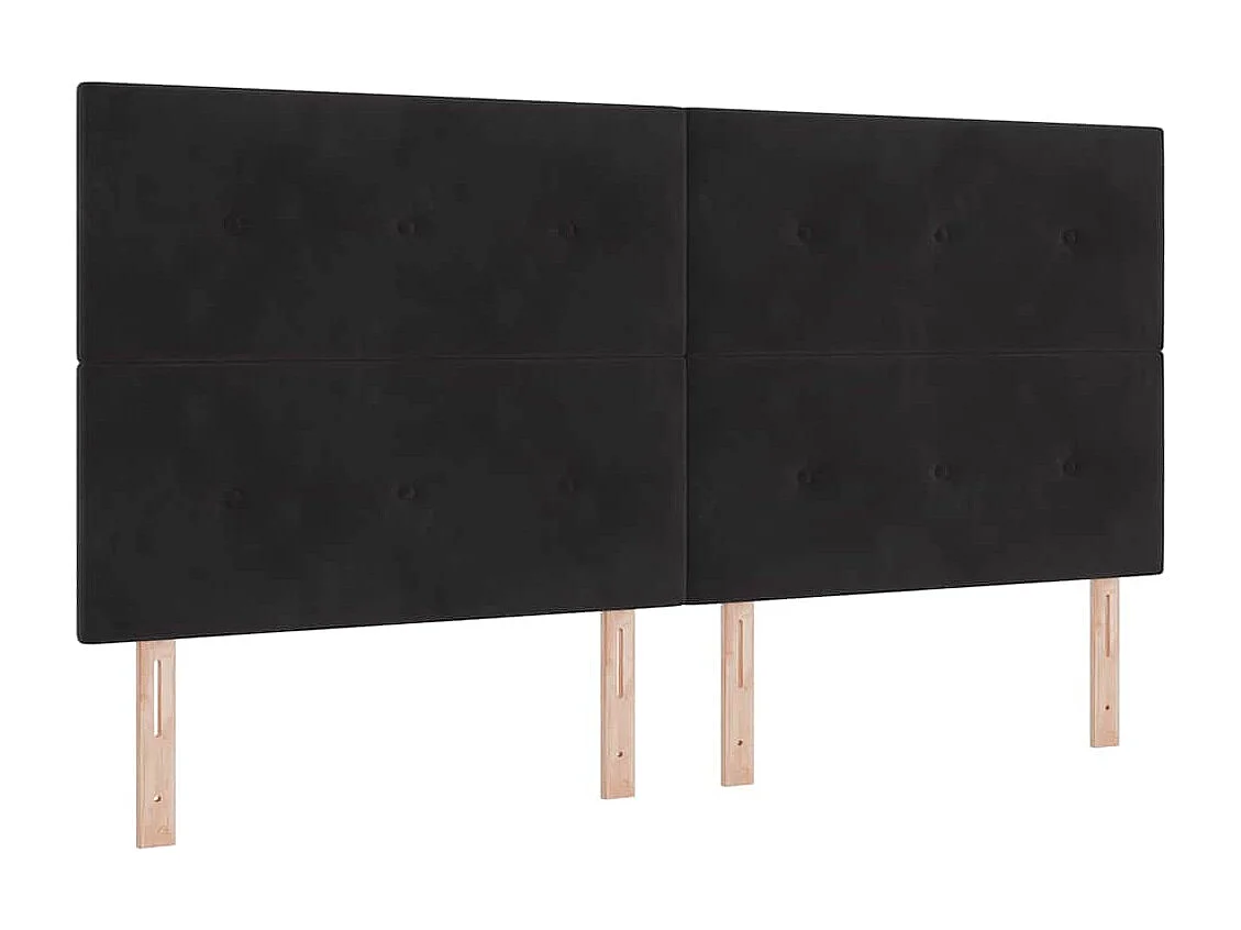 Cadre de lit avec Matelas LED Noir 200 x 200 cm Velours