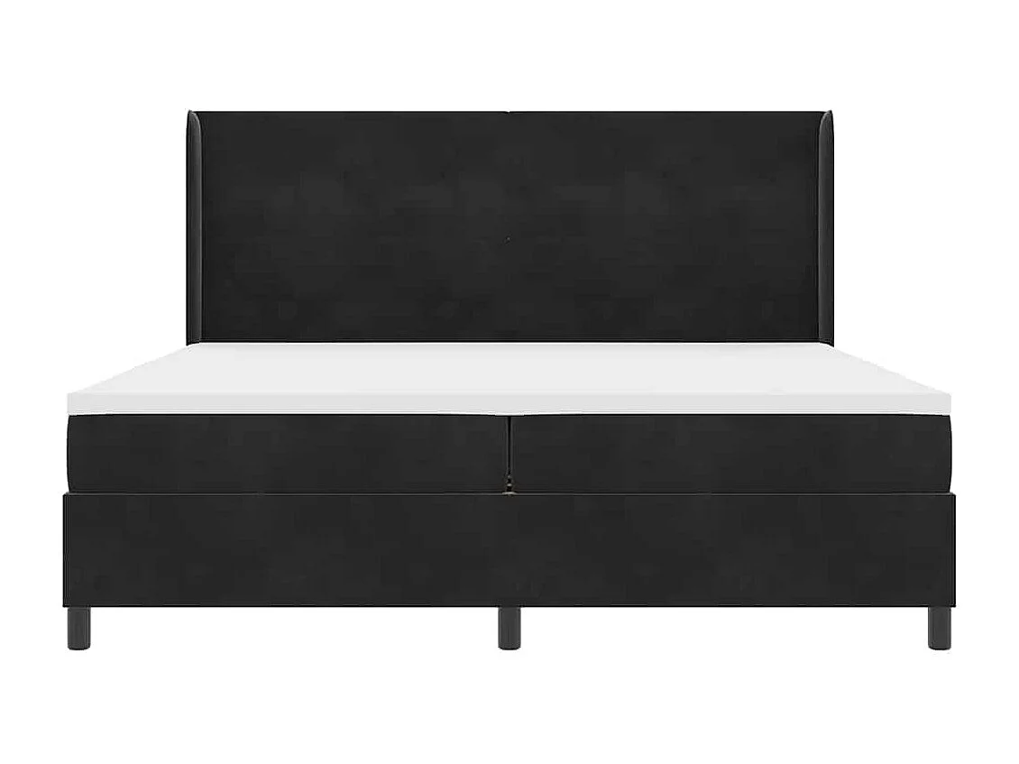 Cadre de lit avec Matelas LED Noir 200 x 200 cm Velours