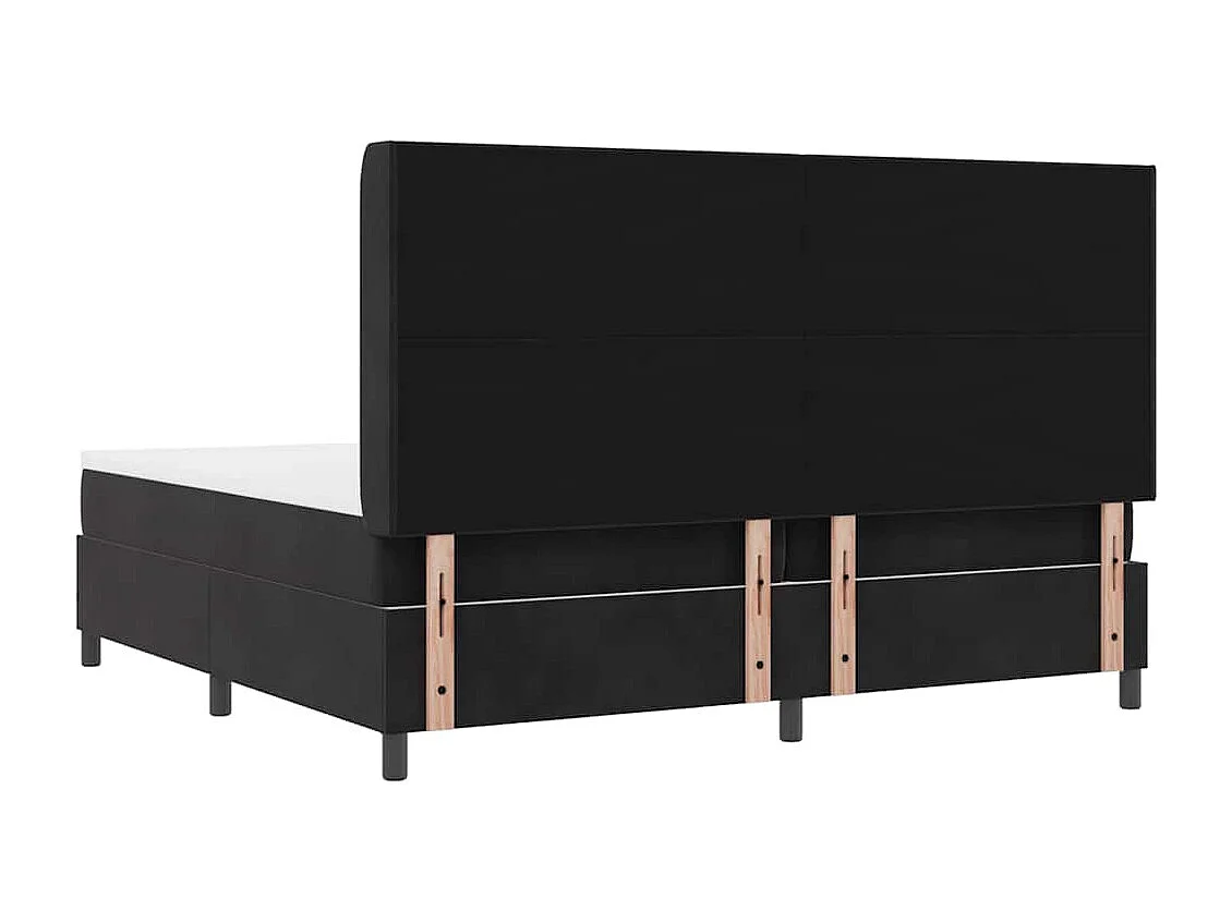 Cadre de lit avec Matelas LED Noir 200 x 200 cm Velours