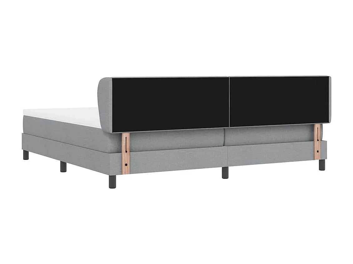 Cama box spring con colchón Gris claro 200 x 200 cm tela
