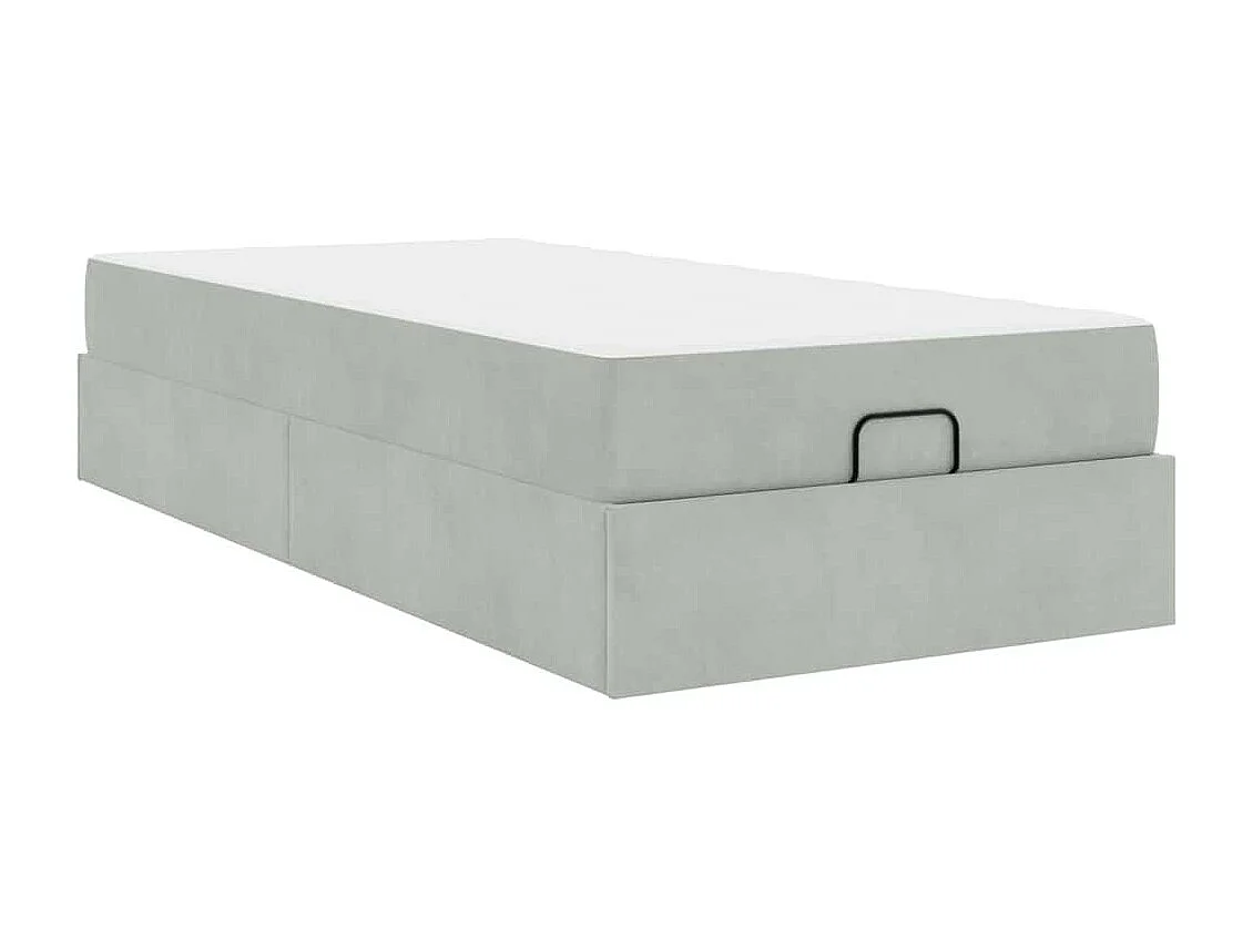 Estructura de cama Gris claro 100 x 200 cm Terciopelo