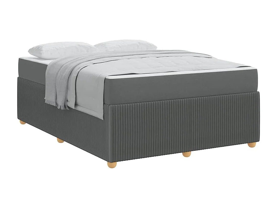 Bedframe met matras met matras Donkergrijs 160 x 200 cm Stof