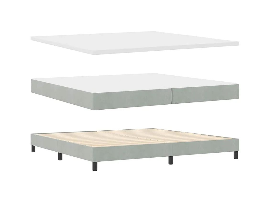 Cadre de lit avec matelas noir 100x200 cm en velours