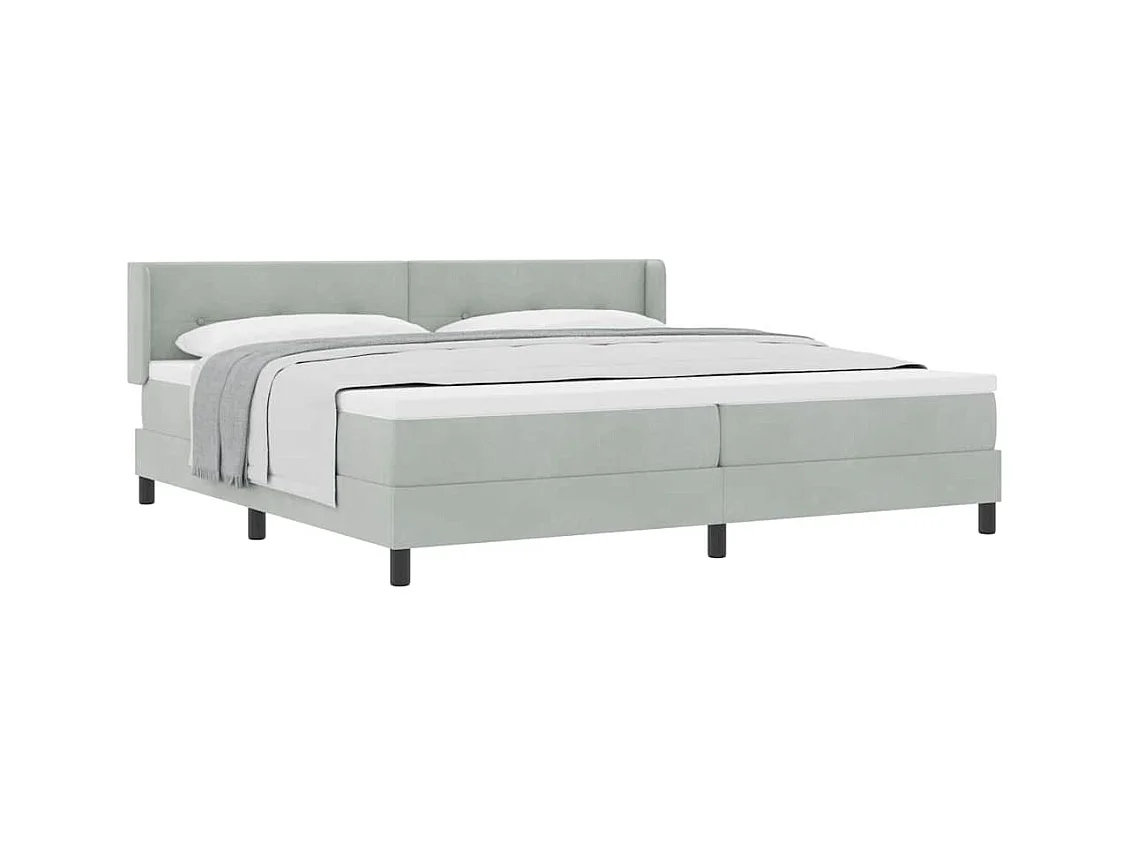 Cadre de lit avec matelas noir 100x200 cm en velours