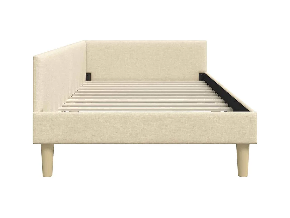 Cadre de lit d'angle Autre avec tête de lit Crème 90 x 190 cm