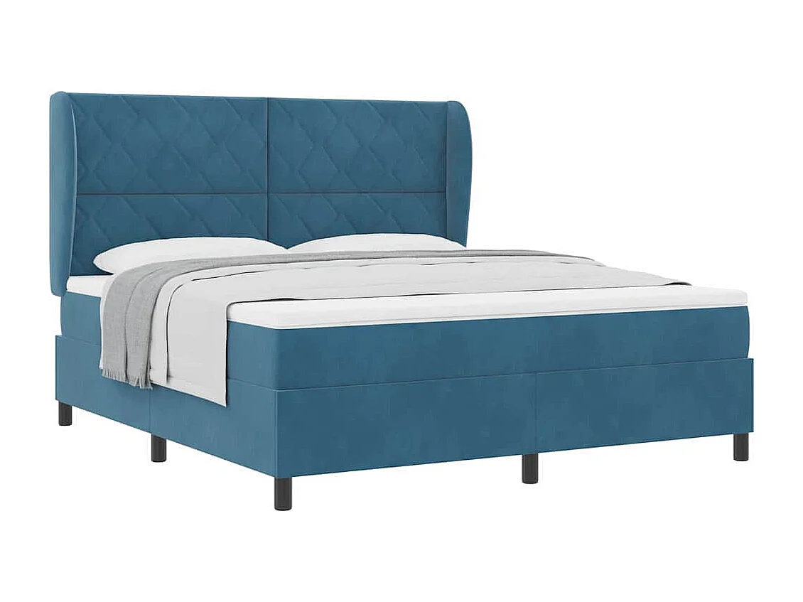Cama tipo Box Spring Azul oscuro 180 x 200 cm Terciopelo