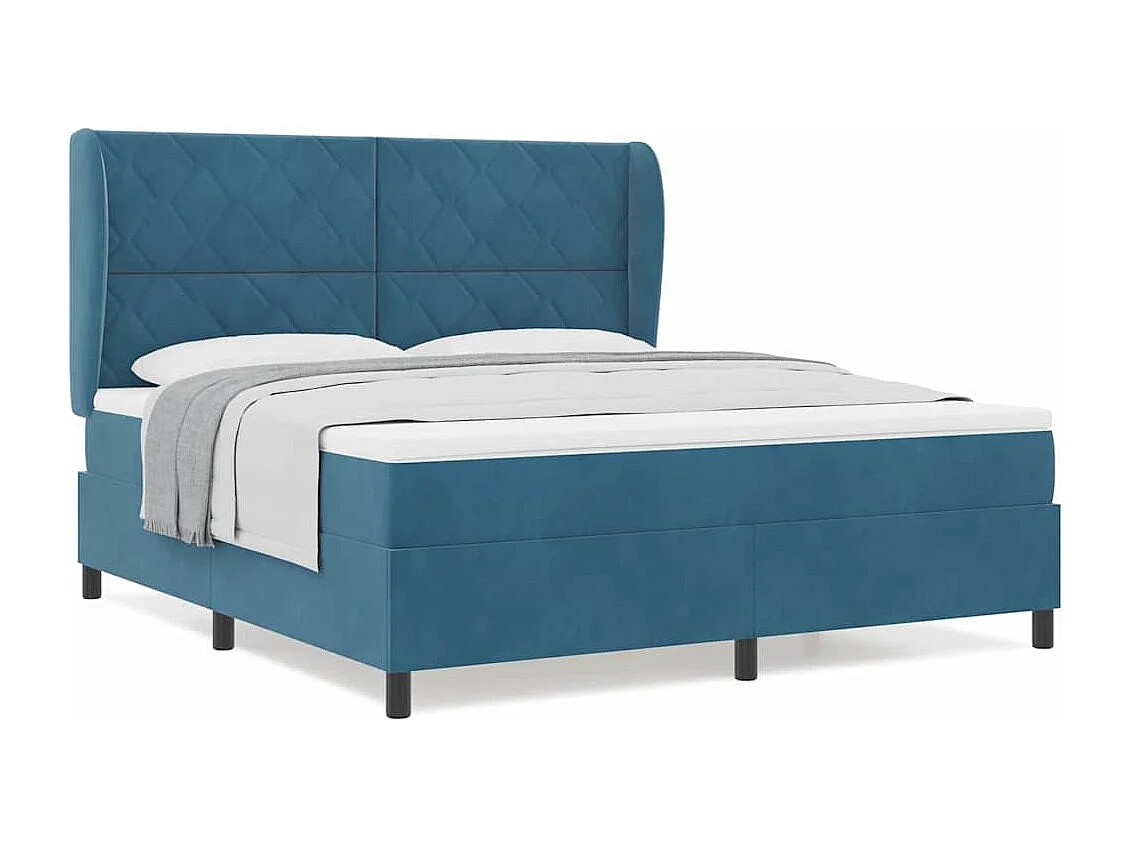 Cama tipo Box Spring Azul oscuro 180 x 200 cm Terciopelo
