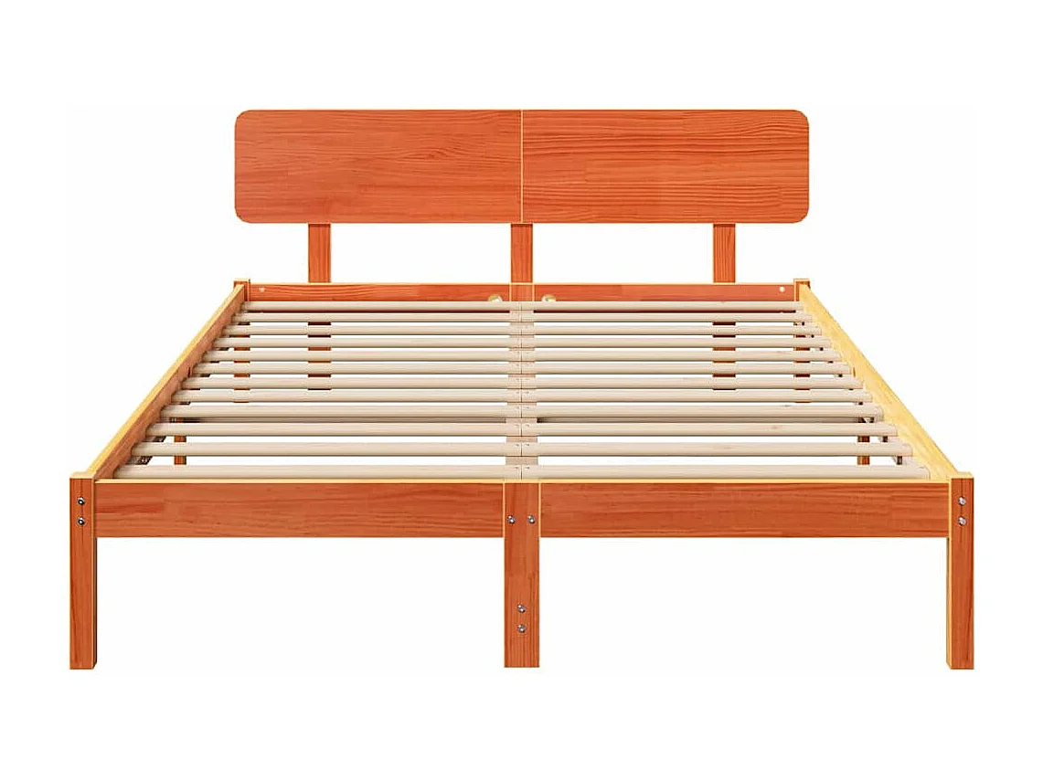 Estrutura da Cama com cabeceira Marrom Cera 200 x 200 cm