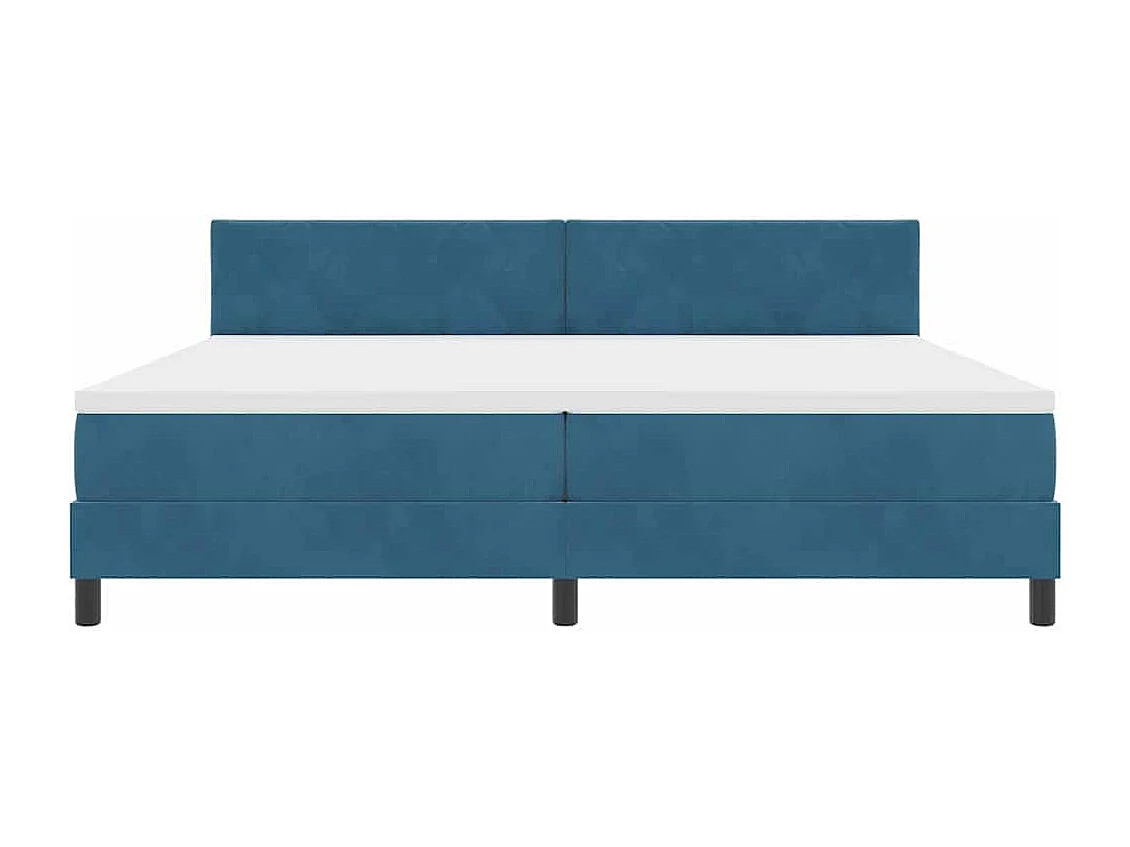 Cadre de lit avec matelas Bleu foncé 200 x 200 cm tissu