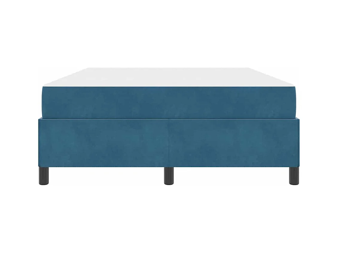 Cadre de lit Bleu foncé et blanc 140 x 200 cm Velours