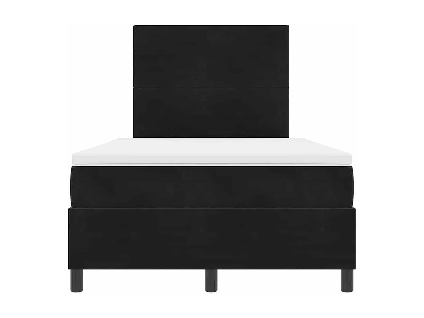 Cama tipo Box Spring con colchón Negro 120 x 190 cm Terciopelo