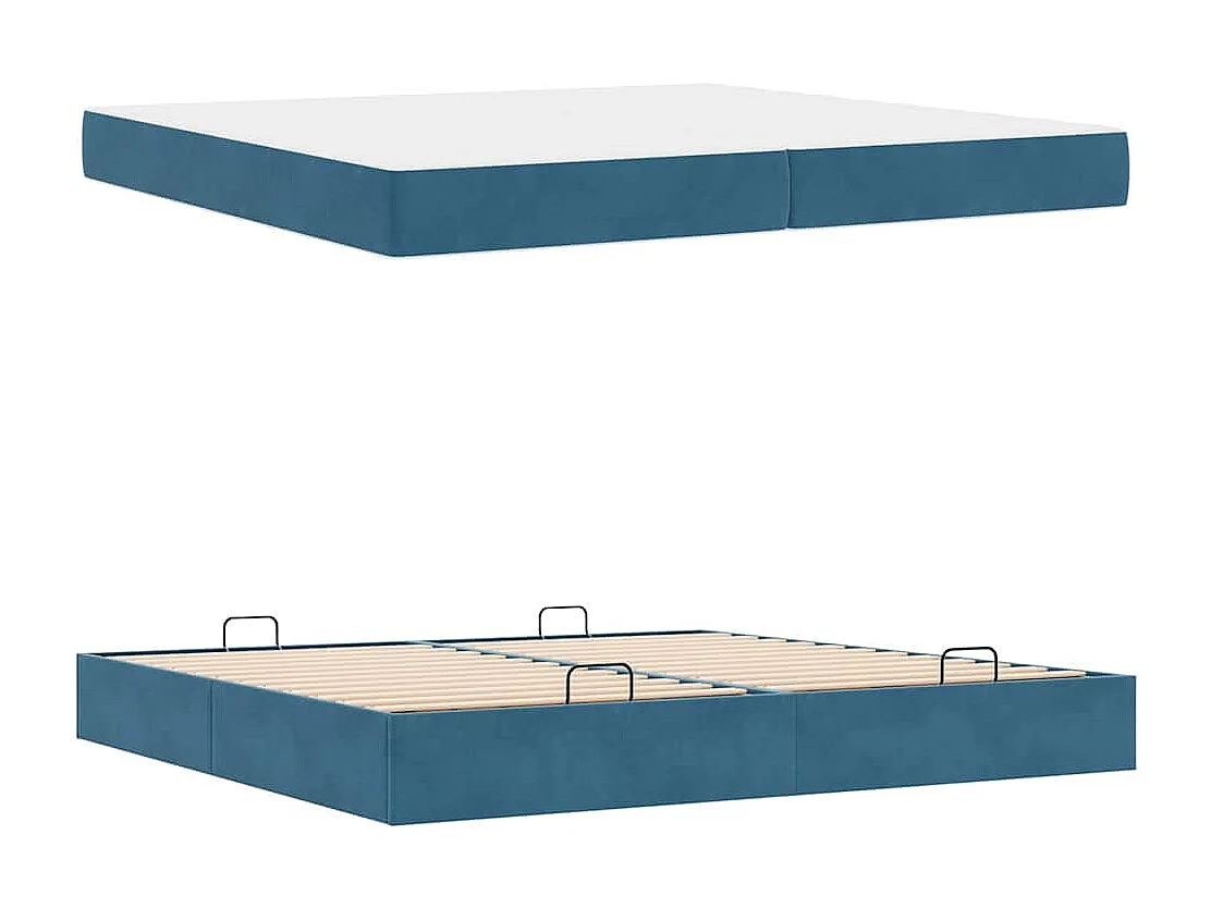 Cadre de lit Bleu 200 x 200 cm Velours