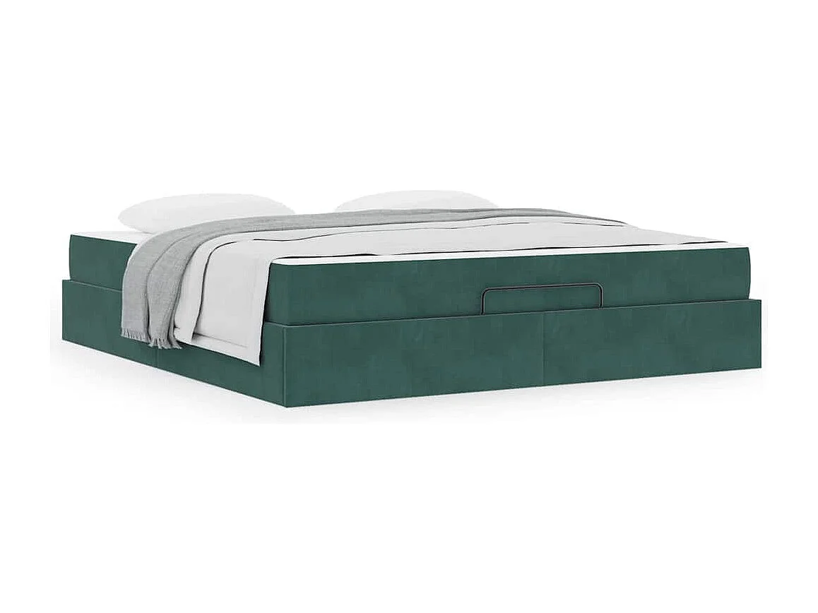 Estructura de cama Verde oscuro 180 x 200 cm Terciopelo