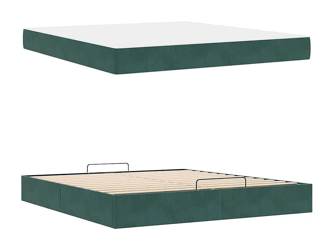 Estructura de cama Verde oscuro 180 x 200 cm Terciopelo