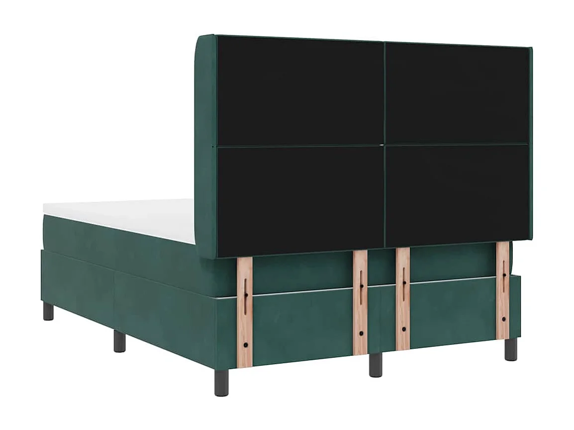 Cadre de lit avec Matelas LED Vert 140 x 190 cm Velours