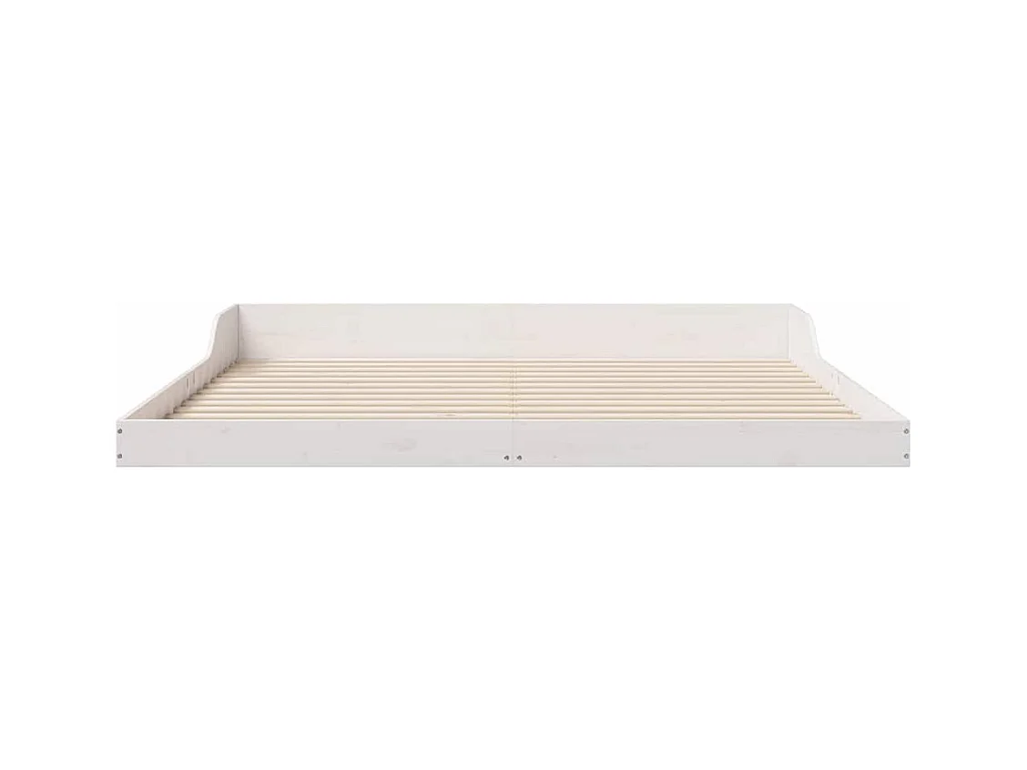 Cadre de lit Blanc 180 x 220 cm Bois massif en pin