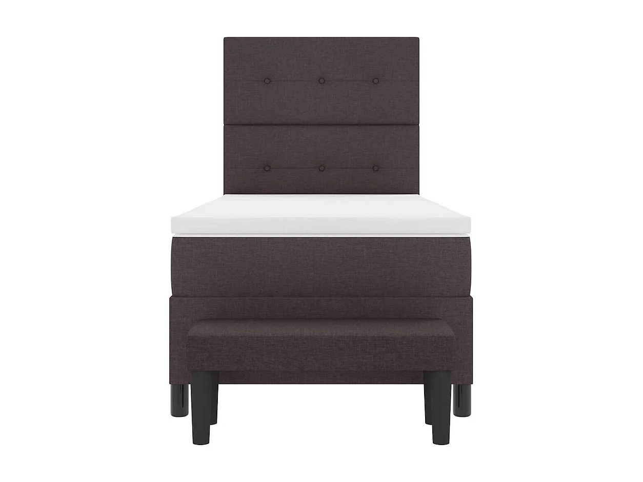 Cadre de lit avec matelas Marron foncé 80 x 200 cm tissu