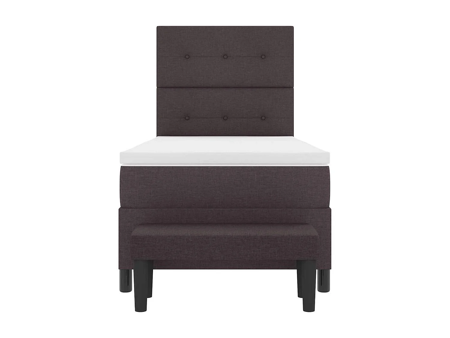 Cadre de lit avec matelas Marron foncé 80 x 200 cm tissu