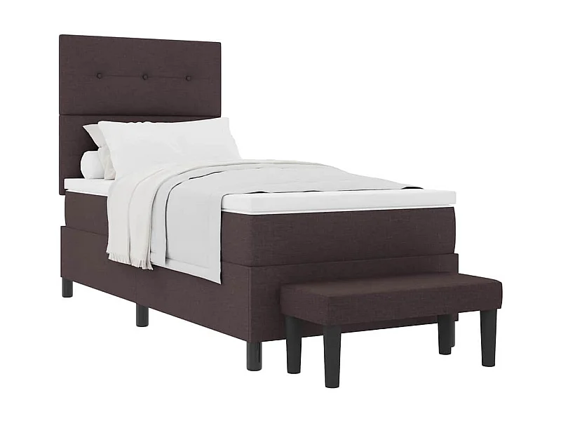 Cadre de lit avec matelas Marron foncé 80 x 200 cm tissu