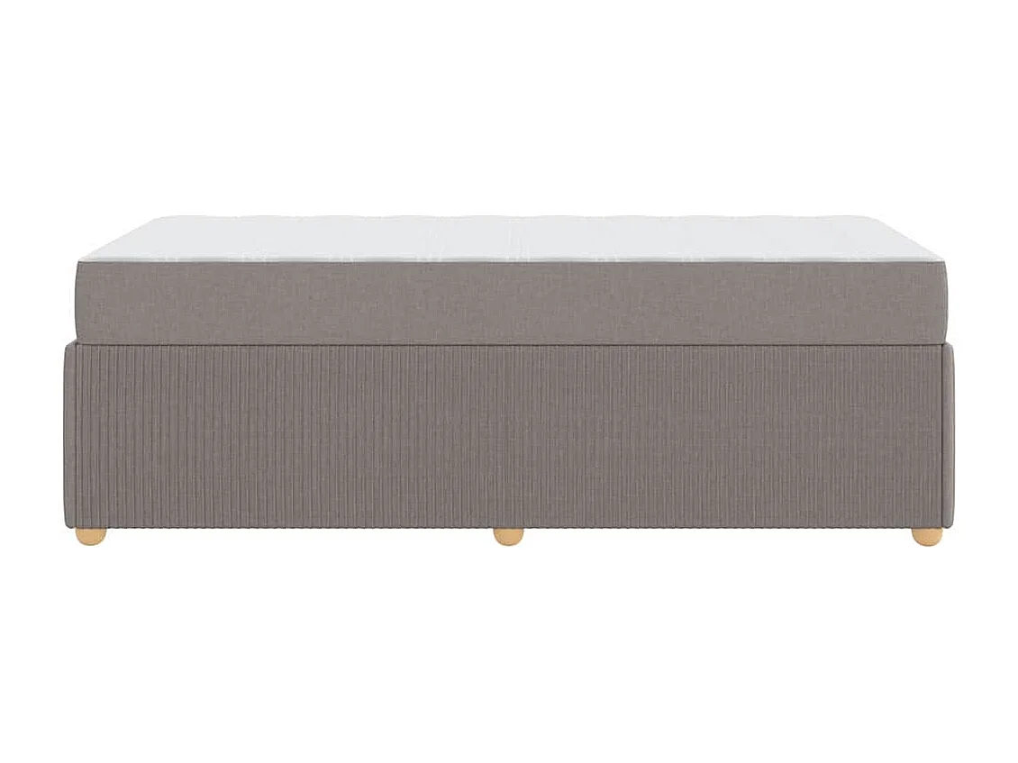 Cadre de lit avec matelas avec matelas Taupe 100 x 200 cm tissu