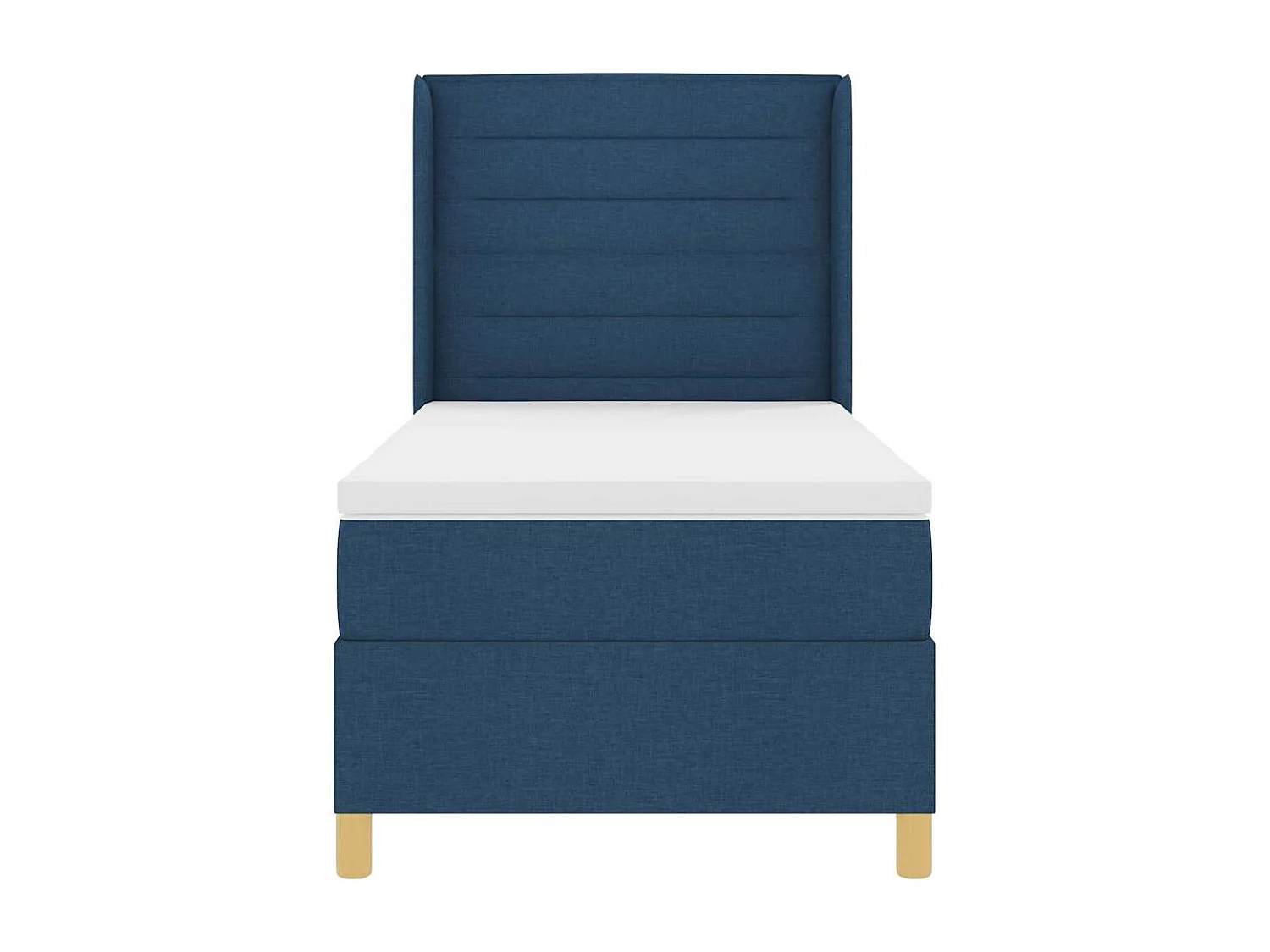 Cama con Somier con colchón con cabecera Azul 90 x 200 cm tela