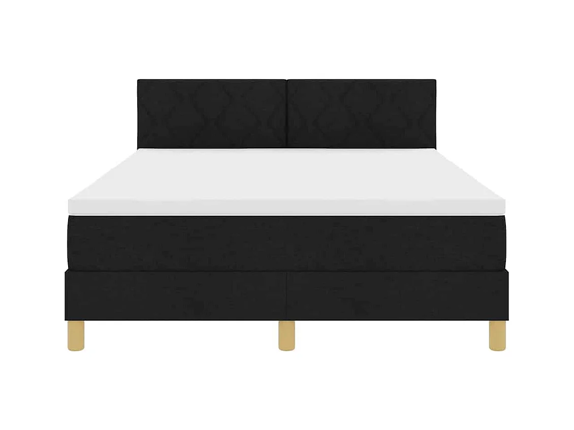 Cadre de lit avec matelas Noir 140 x 200 cm tissu
