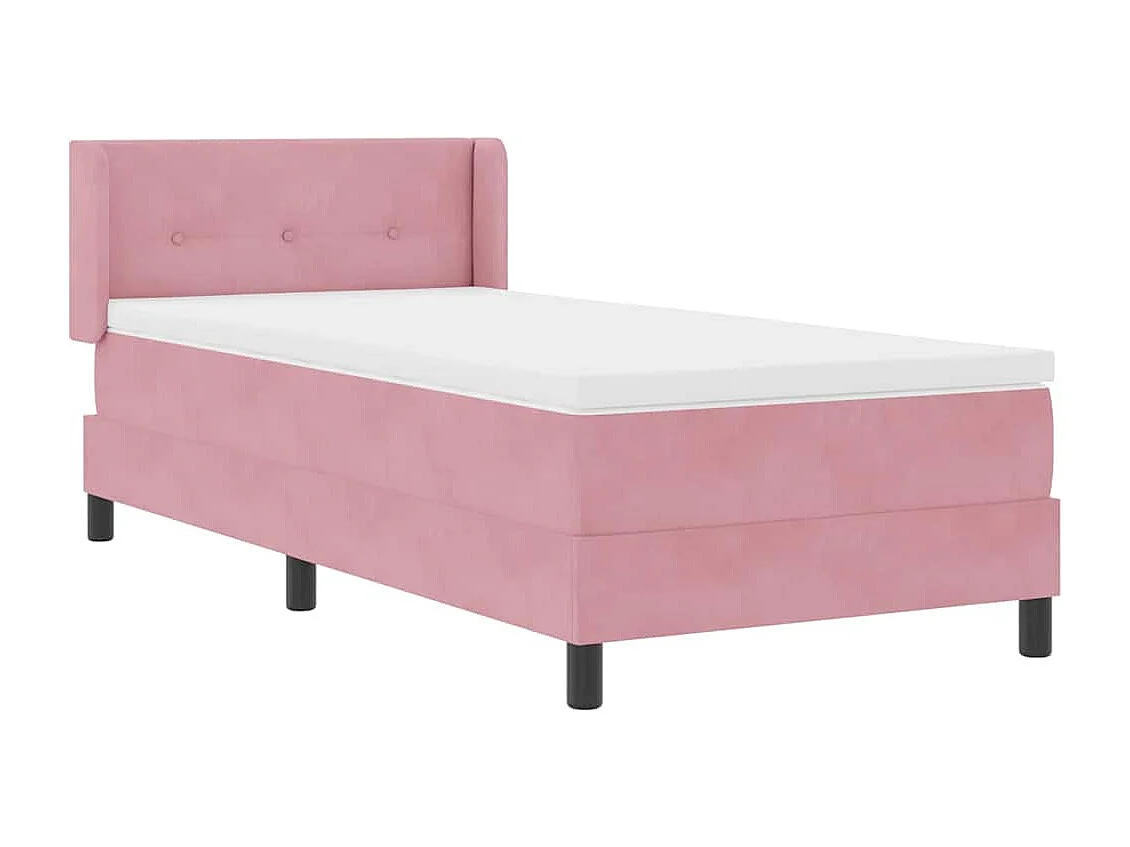 Cama con Somier y Colchón Negra 100x200 cm Terciopelo Rosa