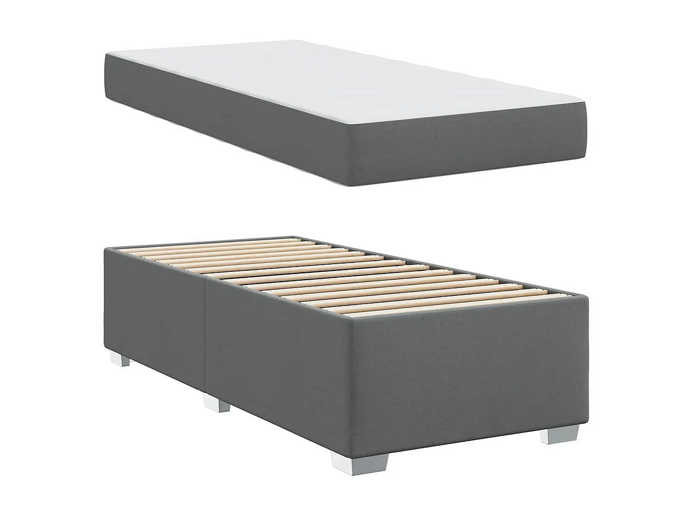 Cadre de lit Gris foncé 100 x 200 cm tissu