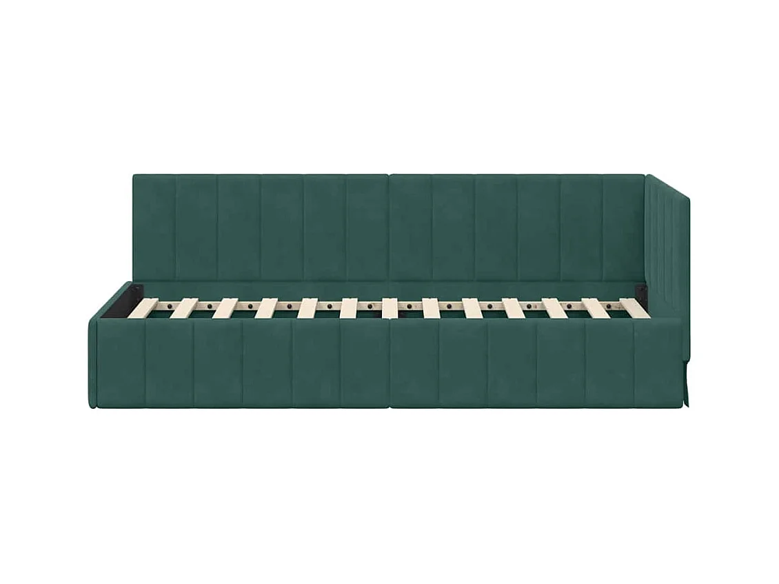 Cadre de lit d'angle Vert foncé 80 x 200 cm Velours