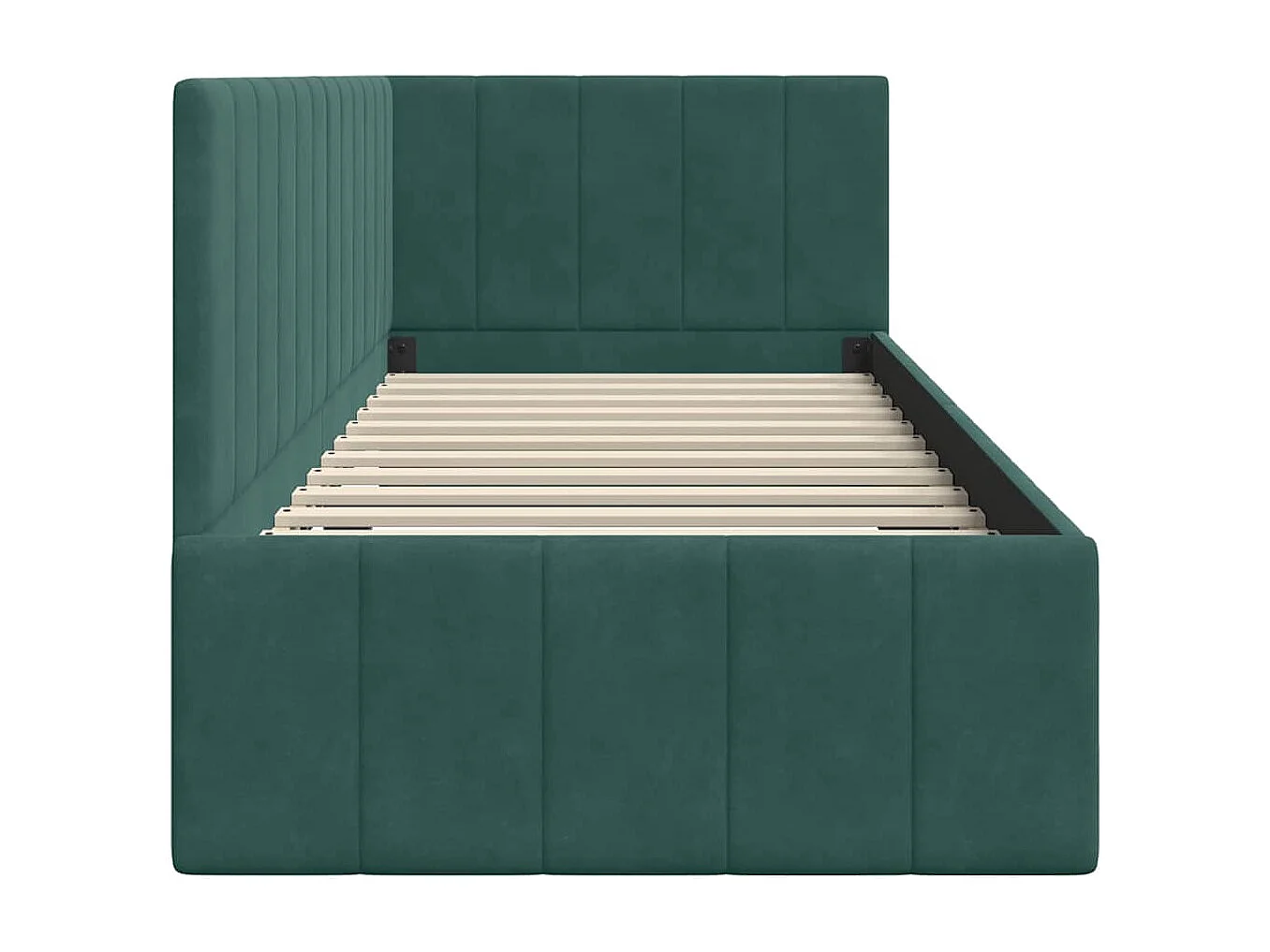 Cadre de lit d'angle Vert foncé 80 x 200 cm Velours