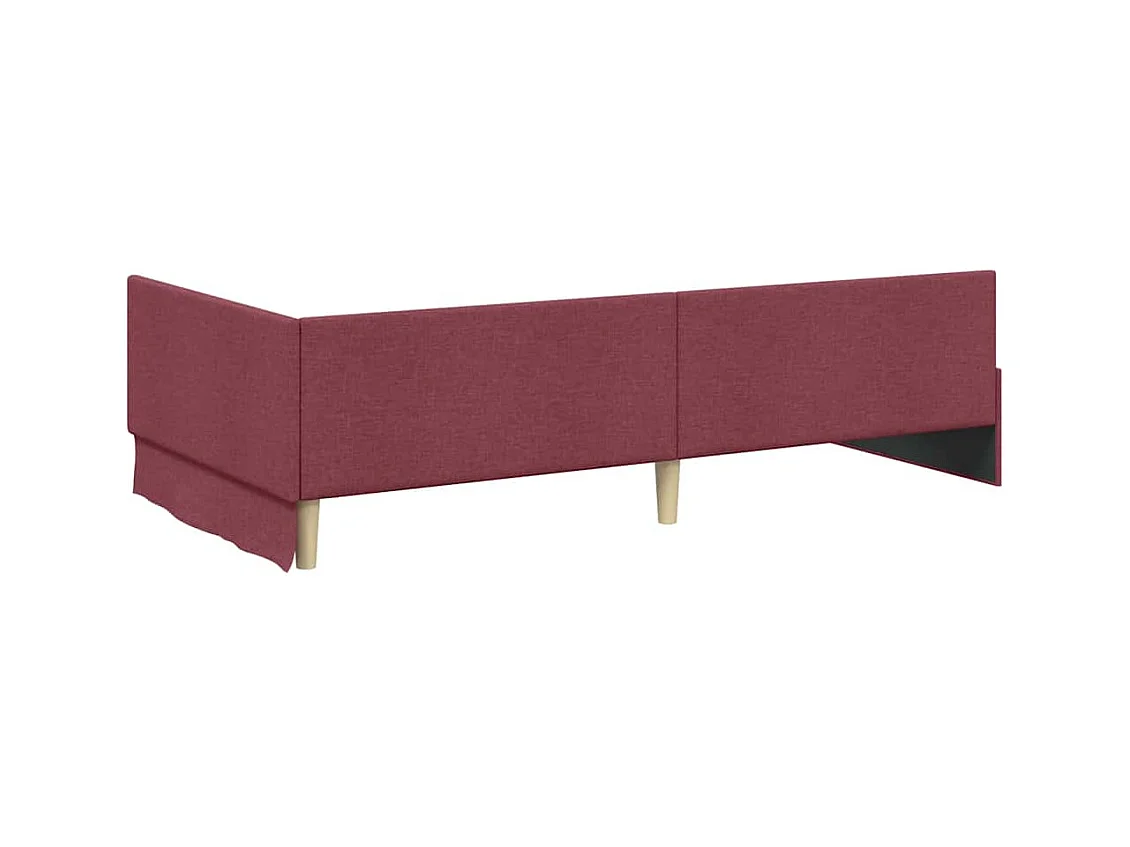 Cadre de lit d'angle Rouge bordeaux 80 x 200 cm