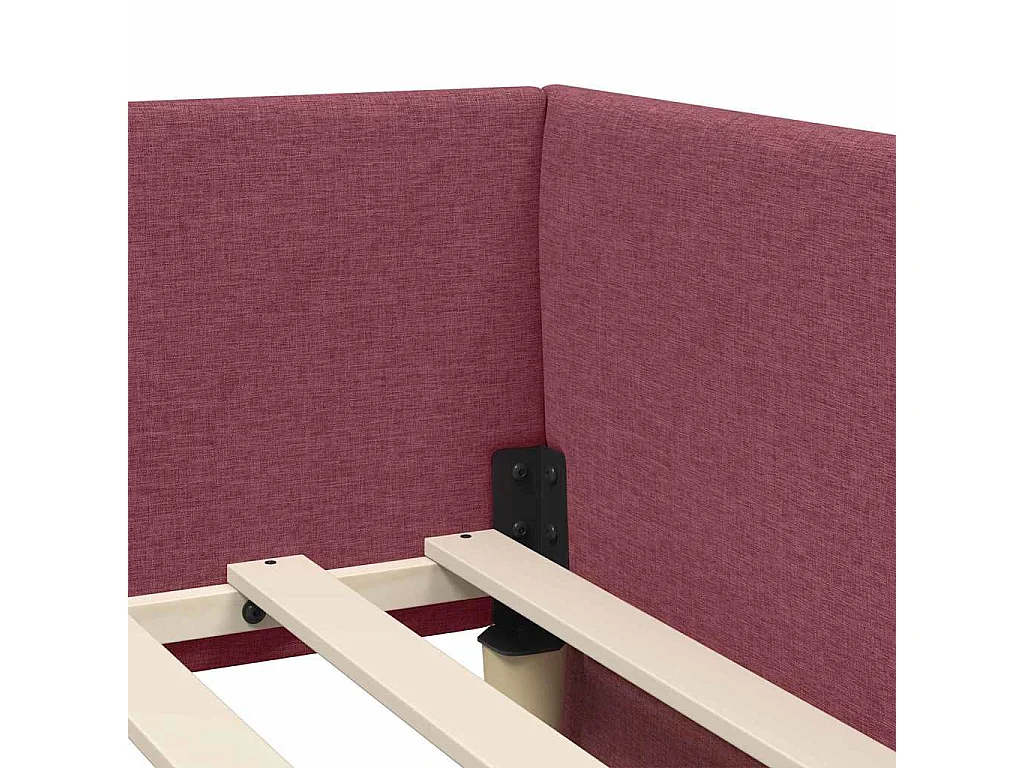 Cadre de lit d'angle Rouge bordeaux 80 x 200 cm