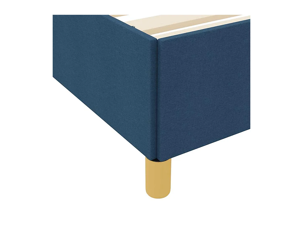 Cadre de lit avec matelas Bleu et Blanc 180 x 200 cm tissu