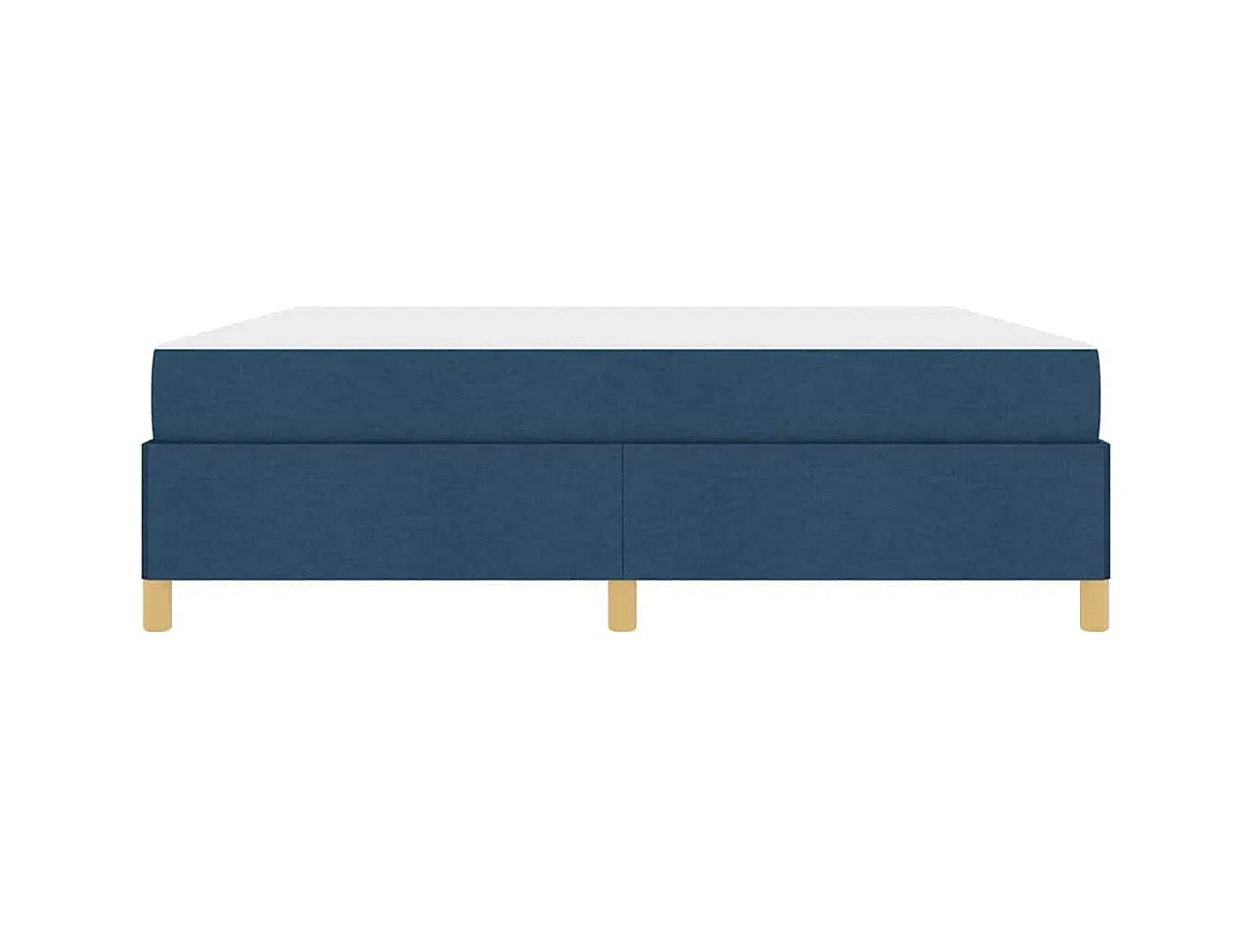 Cadre de lit avec matelas Bleu et Blanc 180 x 200 cm tissu