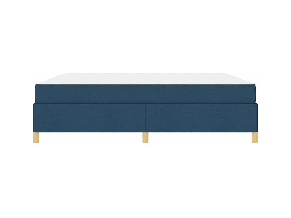 Cadre de lit avec matelas Bleu et Blanc 180 x 200 cm tissu