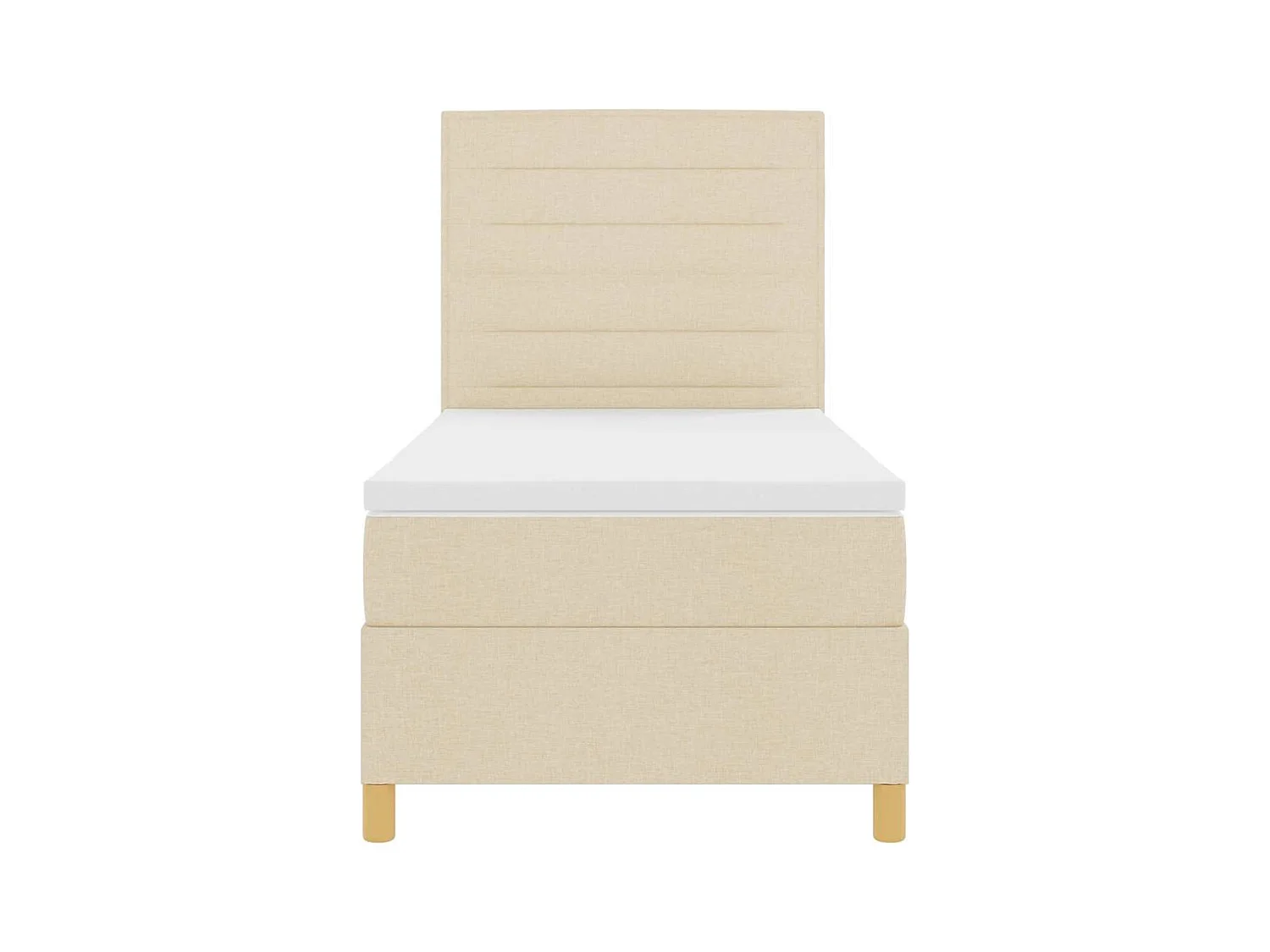 Cadre de lit avec tête de lit Crème 100 x 200 cm tissu