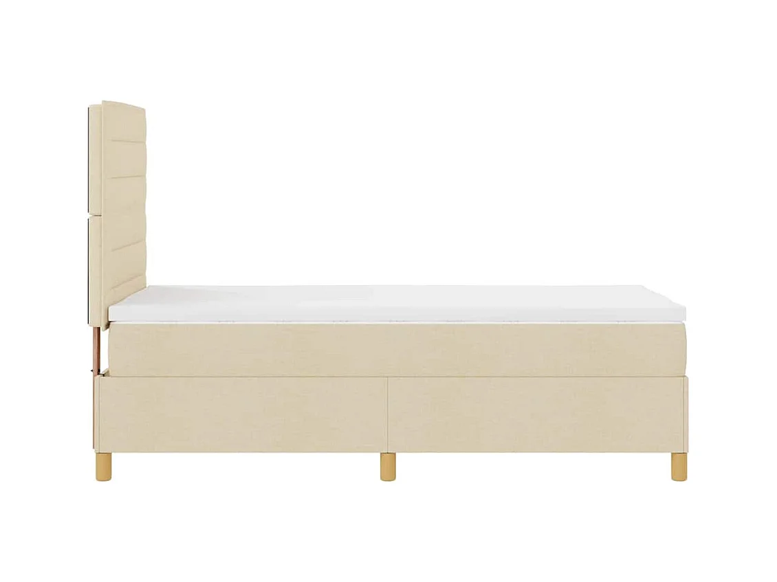 Cadre de lit avec tête de lit Crème 100 x 200 cm tissu